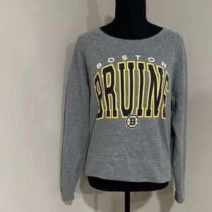 *BOSTON BRUINS* Gray x Yellow Hockey Team Long Sleeve Sweatshirt Size Small